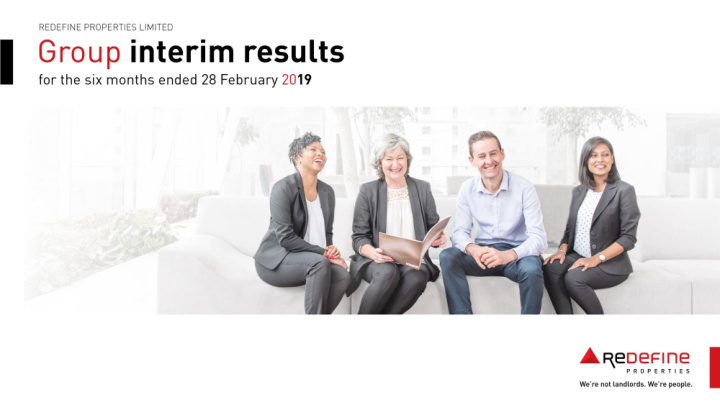 1 redefine group interim results for the six months ended