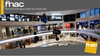 Recommended offer for Darty plc  Disclaimer  NOT FOR RELEASE, PRESENTATION, PUBLICATION OR