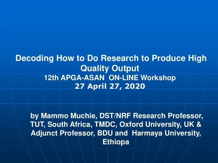 decoding how to do research to produce high quality output