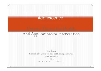Reading Comprehension in  Adolescence  Current Theoretical Models  And Applications to Intervention