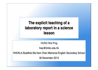 The explicit teaching of a  The explicit teaching of a  The explicit teaching of a  laboratory