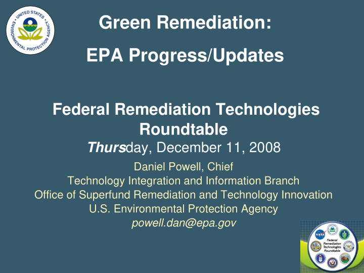 green remediation epa progress updates