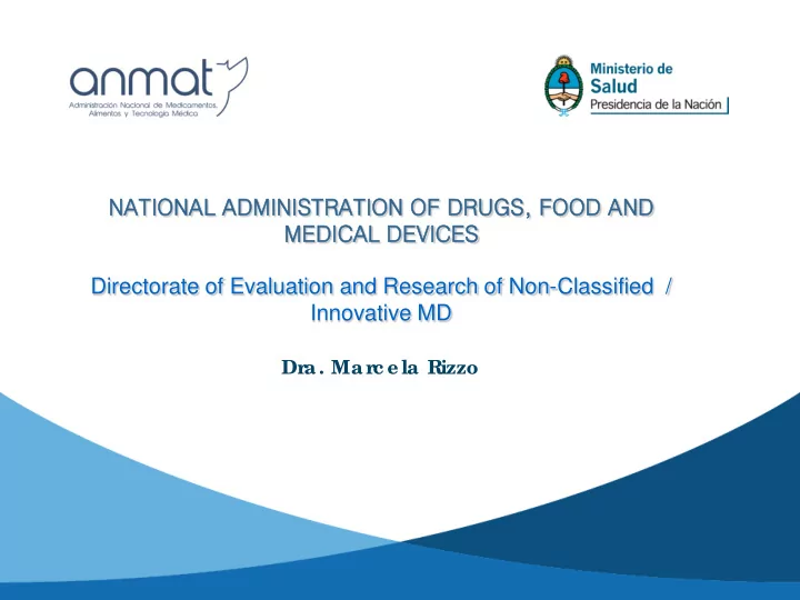 nat nationa nal ad l admini nistr trati tion of of drugs