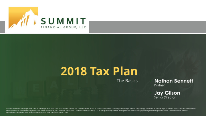 2018 tax plan