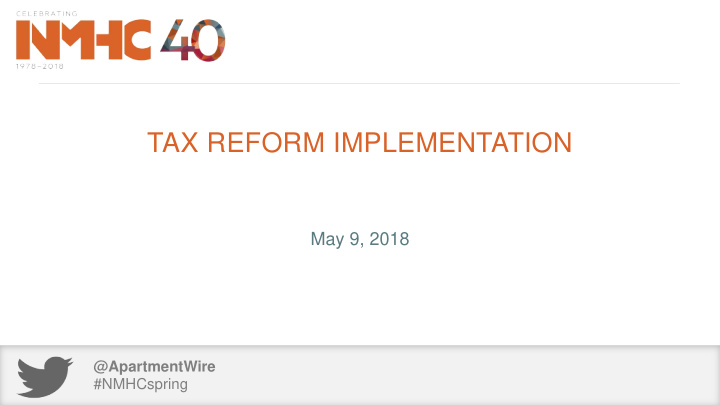 tax reform implementation