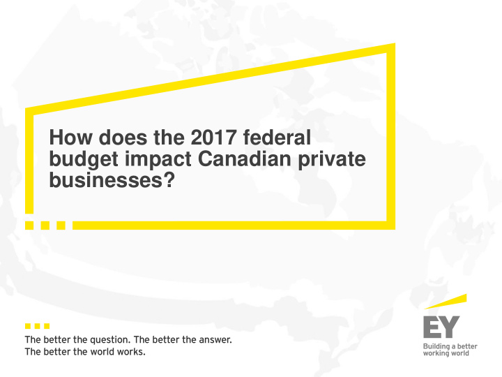 budget impact canadian private