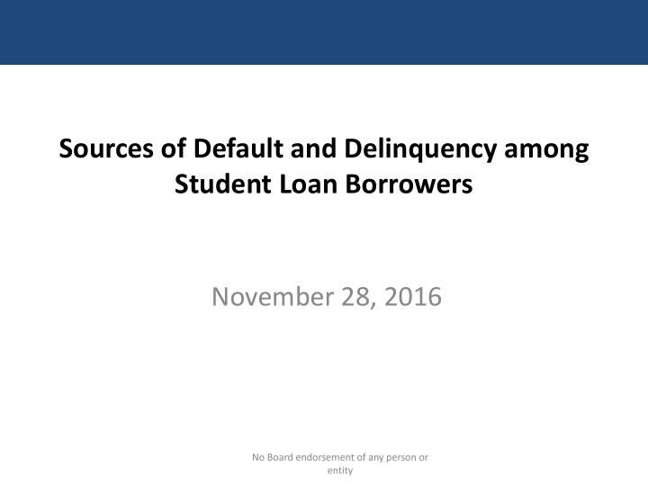 sources of default and delinquency among student loan