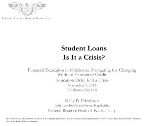 Is It a Crisis?  Financial Education in Oklahoma: Navigating the Changing  World of Consumer Credit