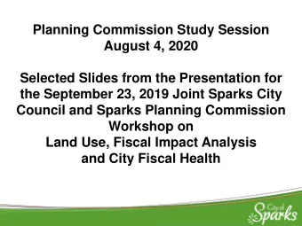 Planning Commission Study Session  August 4, 2020  Selected Slides from the Presentation for  the