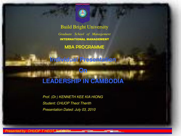 individual presentation on leadership in cambodia