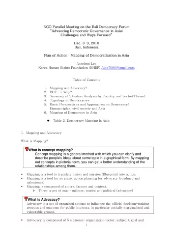 NGO Parallel Meeting on the Bali Democracy Forum  Advancing Democratic Governance in Asia: