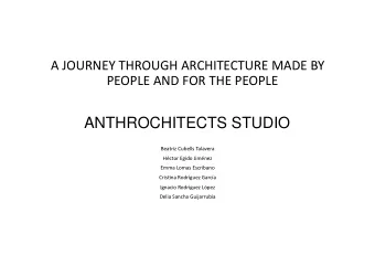 ANTHROCHITECTS STUDIO  Beatriz  Cubells  Talavera    Hctor  Egido  Jimnez