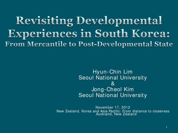 hyun chin lim seoul national university jong cheol kim