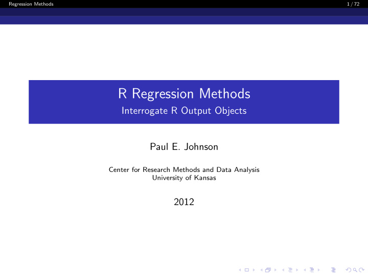 r regression methods