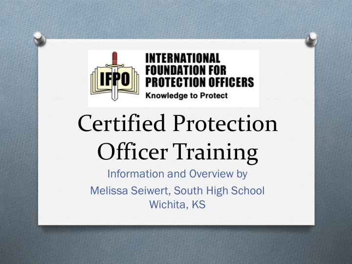 certified protection officer training