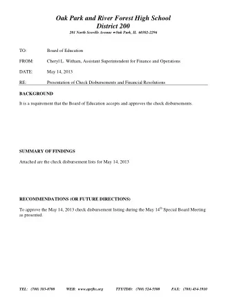 Oak Park and River Forest High School  District 200 201 North Scoville Avenue  Oak Park, IL
