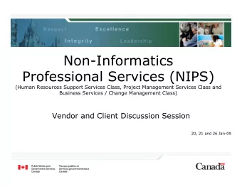 Non-Informatics  Professional Services (NIPS) Business Services / Change Management Class)  (Human