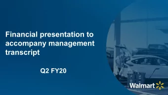 Financial presentation to  accompany management  transcript  Q2 FY20  Safe harbor and non-GAAP