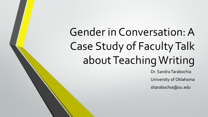 gender in conversation a case study of faculty talk about