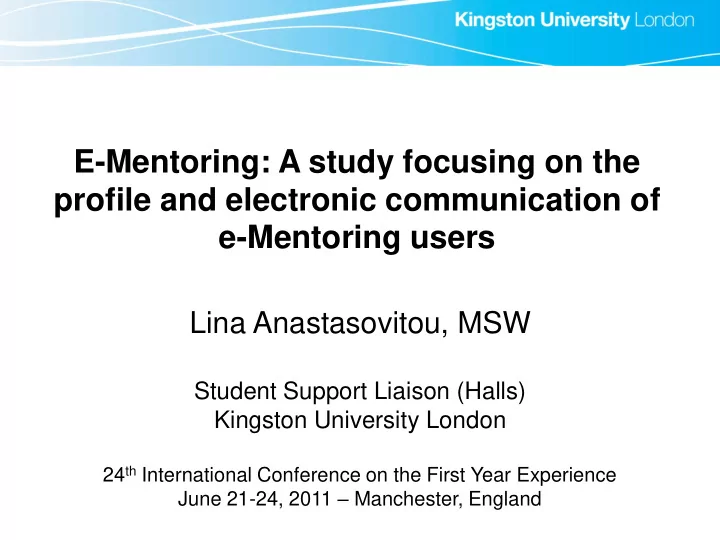e mentoring a study focusing on the