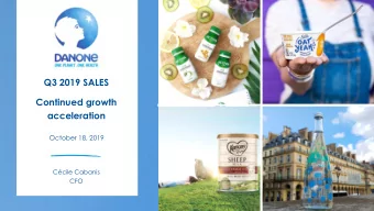 Q3 2019 SALES  Continued growth  acceleration  October 18, 2019  Ccile Cabanis  CFO  I  1 I