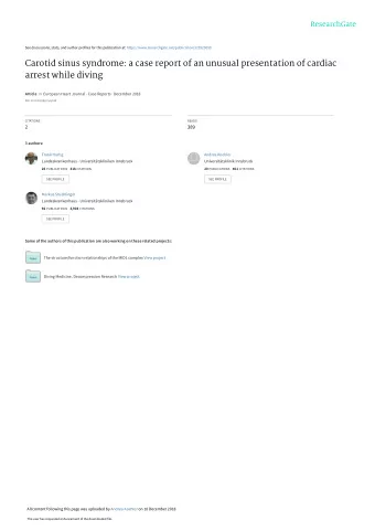 Carotid sinus syndrome: a case report of an unusual presentation of cardiac  arrest while diving