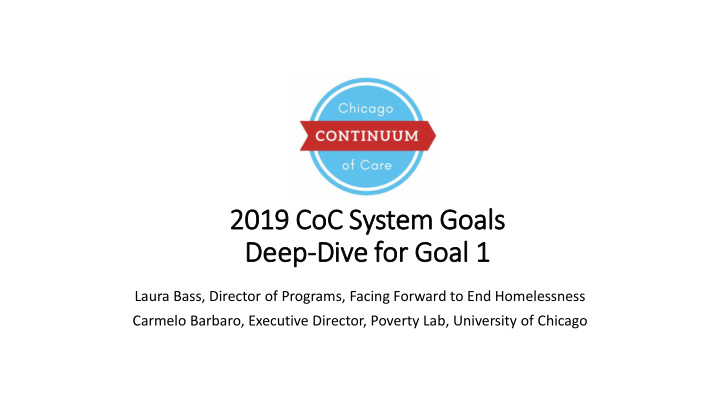 2019 coc system goals