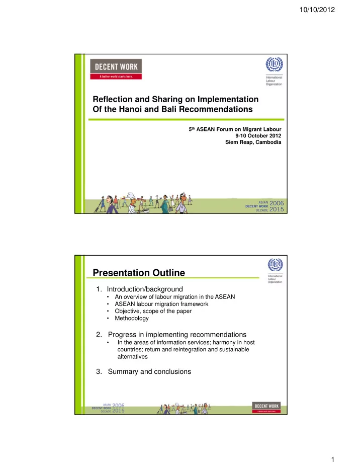 presentation outline