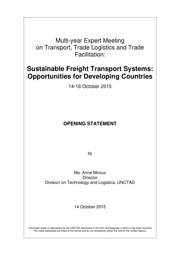 sustainable freight transport systems opportunities for