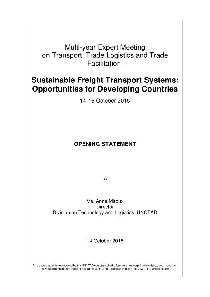 sustainable freight transport systems opportunities for