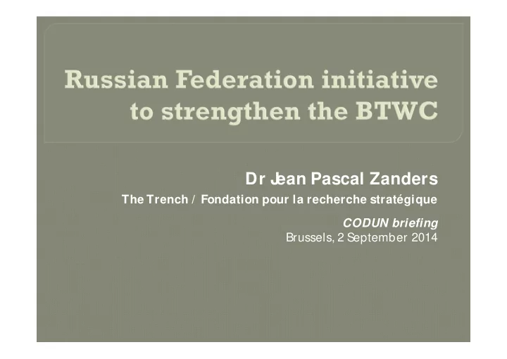 dr j ean pascal zanders