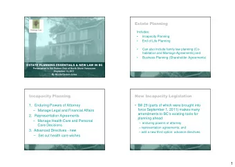 1  Highlight of Changes for POAs  A few POA Highlights, cont  effective September 1   Old