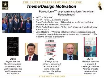 Theme/Design Motivation  Perception of Trump administrations American  Retrenchment