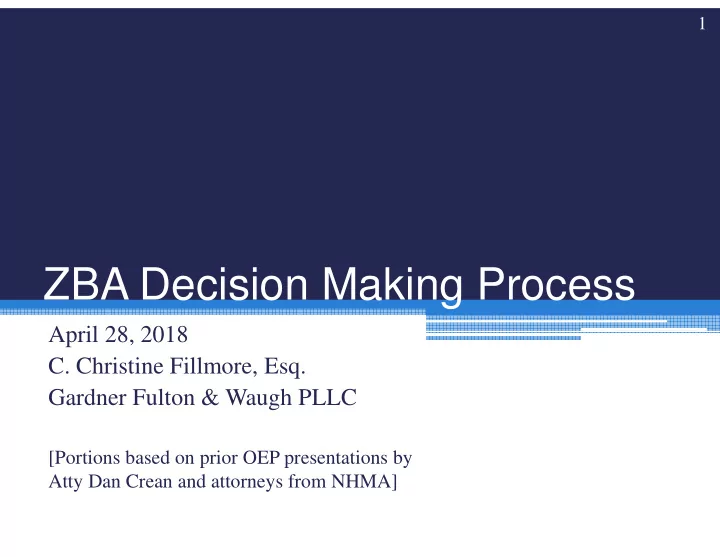 zba decision making process