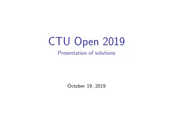 CTU Open 2019  Presentation of solutions  October 19, 2019  Beer Bill  Task: Given a pub bill