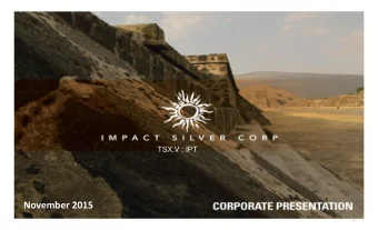 November 2015  1  Cautionary Statements Forward-Looking Statements: T his presentation may contain