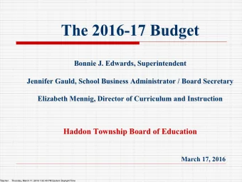 State of New Jersey State Aid Revenue Analysis  YEAR  State)Aid  2009/2010  $8,891,153  2010/2011