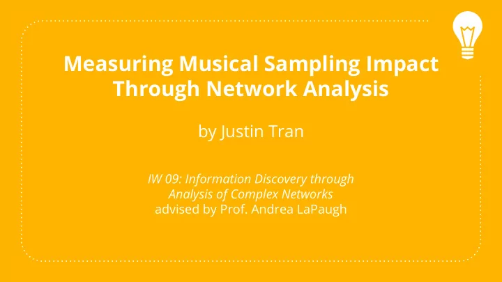 measuring musical sampling impact through network analysis