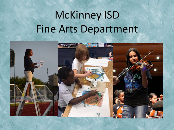 fine arts department who we serve elementary