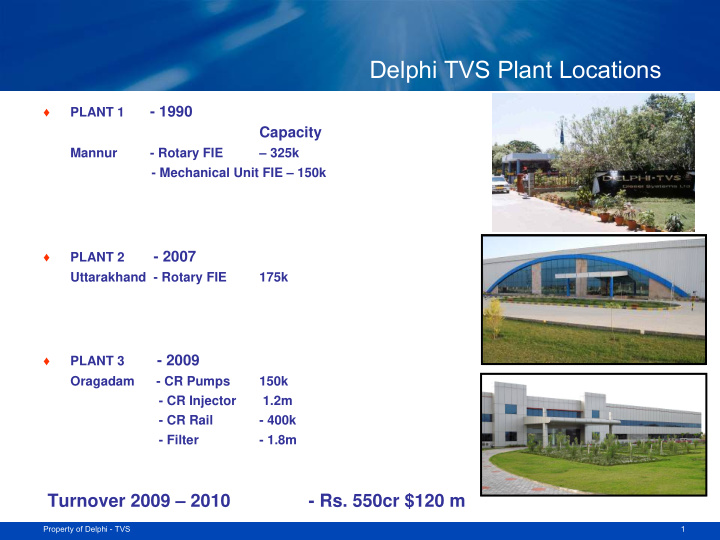 delphi tvs plant locations