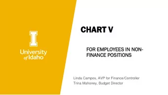 CHAR  ART V  T V  FOR E  OR EMPLOYEES  S IN N  NON  ON-  FINANCE  NCE P  POS  OSITI  TIONS  Linda