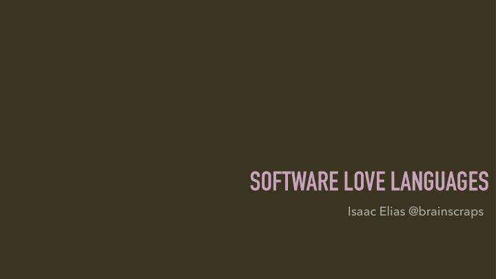 software love languages