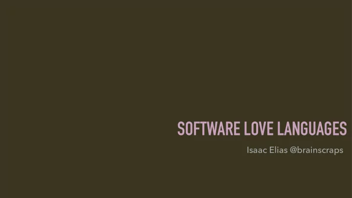 software love languages