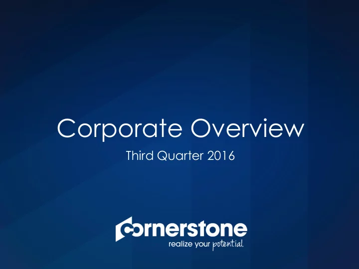 corporate overview