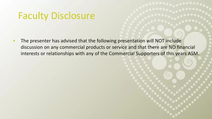 faculty disclosure