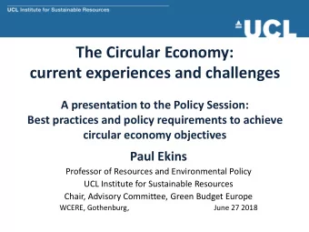 current experiences and challenges  A presentation to the Policy Session:  Best practices and