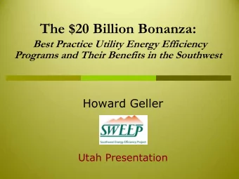 Public interest organization founded in 2001  SWEEPs primary focus is expanding and