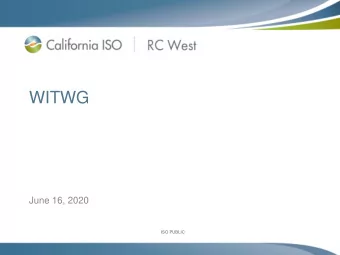 WITWG  June 16, 2020  ISO PUBLIC  ISO PUBLIC  WIT Administration  Joint Reliability Coordinator