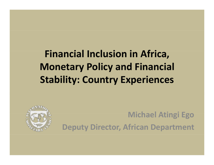 fi financial inclusion in africa i l i l i i af i