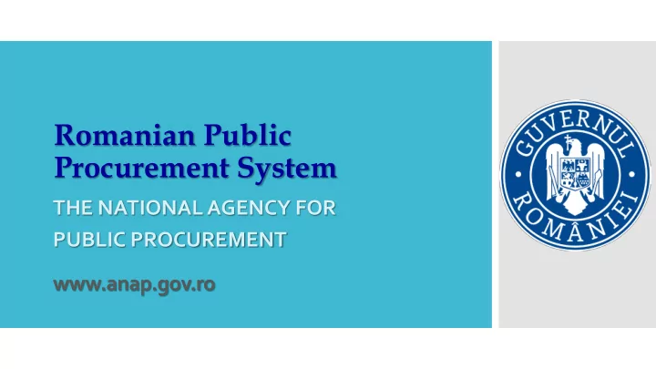 romanian public procurement system